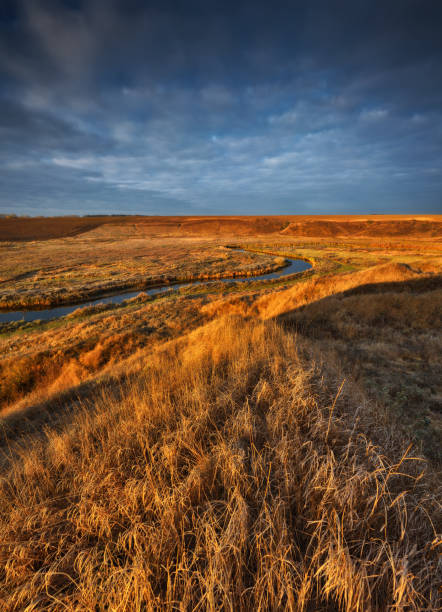istock picturesque clouds over the river 1412059008