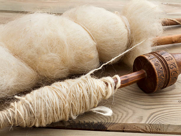 istock Spinning wheel of cotton and thread 141205932