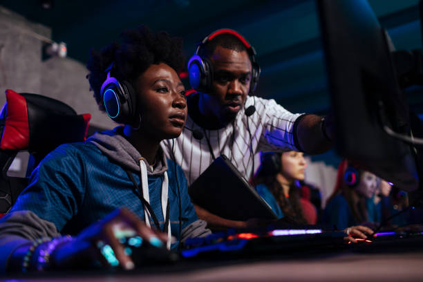 istock Female gamer and official 1412059677