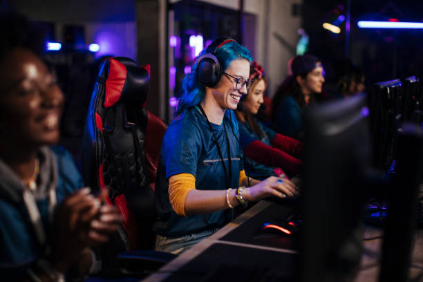 istock Positive girl gamer 1412059694