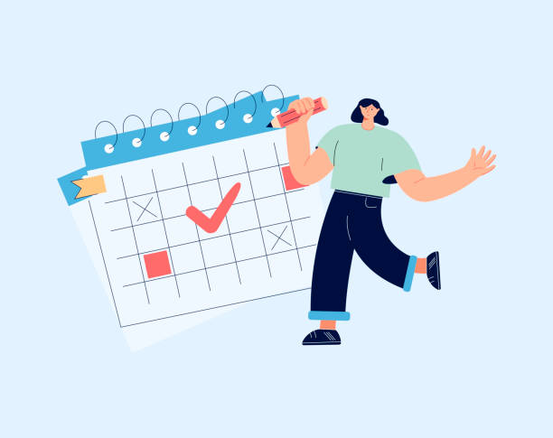 istock Date on Huge Calendar Planning Important Matter. .Time Management, Work Organization and Life Events Notification, Memo 1412061675