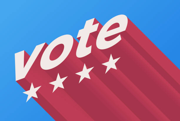 Vote Modern American Political Background Vote text modern American politics and political background. voter registration stock illustrations