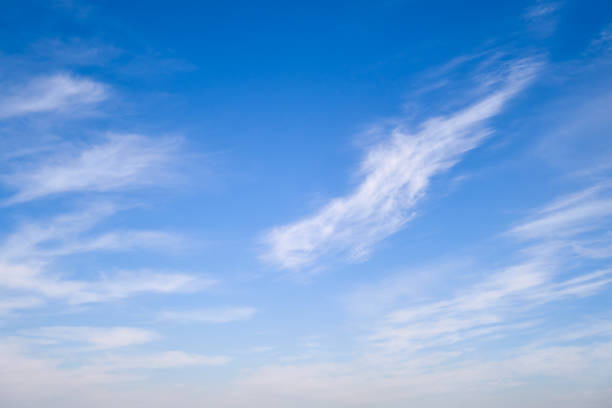 istock Blue sky with thin cirrus clouds, daytime landscape 1412087837