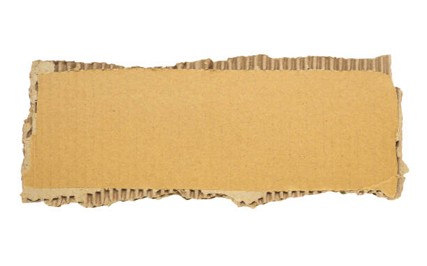 brązowy kartonowy kawałek papieru izolowany na białym tle - cardboard zdjęcia i obrazy z banku zdjęć