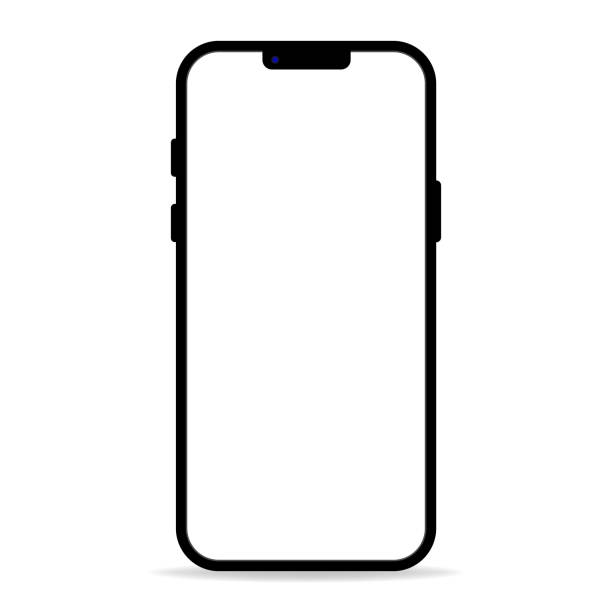 3d high quality mobile mockup 3d high quality mobile mockup. Cellphone frame with blank screen isolated template. Vector illustration iphone stock illustrations