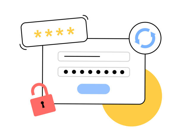 stockillustraties, clipart, cartoons en iconen met reset password action - resetten