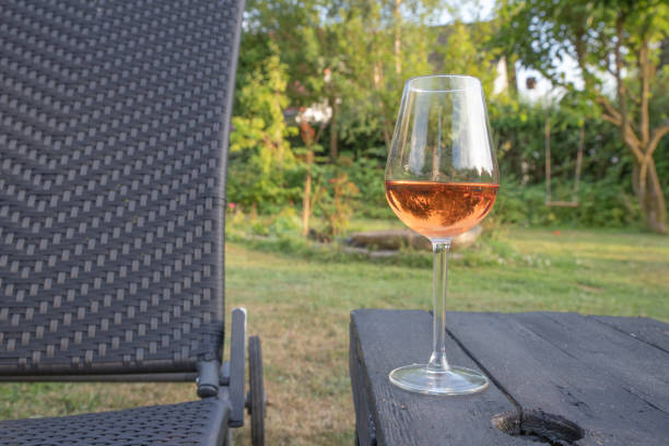 The tasty summer rose wine