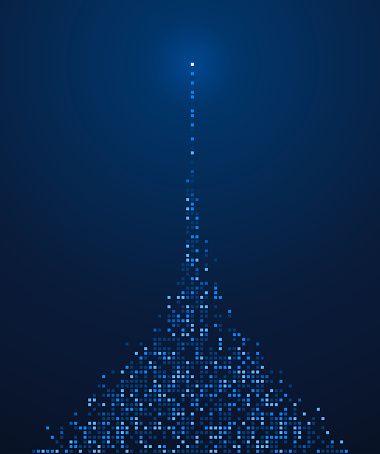 blue pixels tower design background