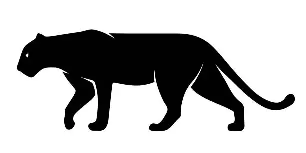 Vector illustration of Panther. Vector black silhouette