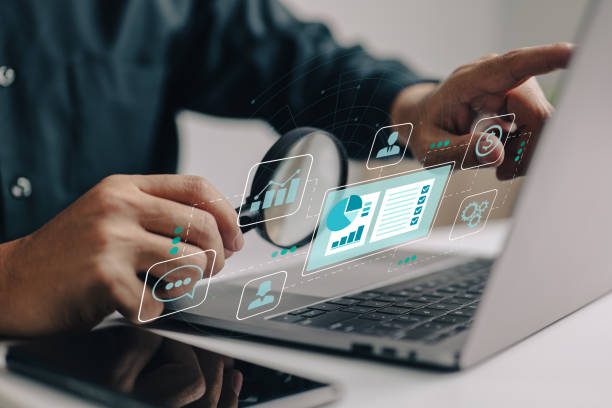 istock Customer Relationship Management. The CRM concept accounting system, clients, support, deals. Organization of data on work with clients 1412117214