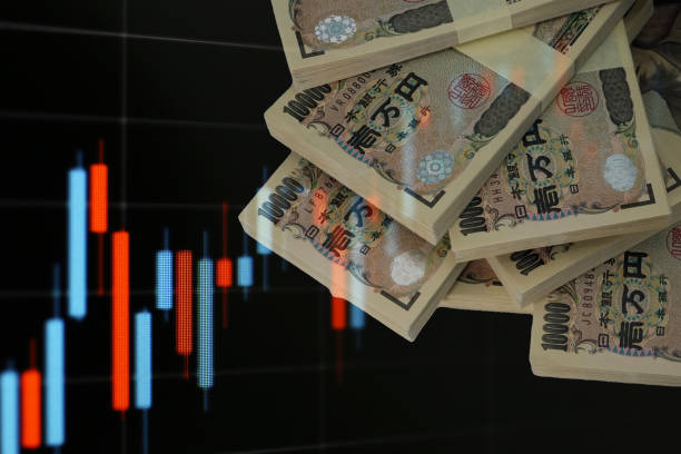 istock Financial concept: fluctuations in exchange rates and stock prices 1412121791