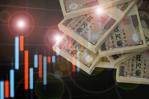 istock Financial concept: fluctuations in exchange rates and stock prices 1412121850