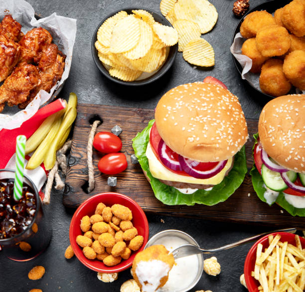 istock Various fast food products and drinks. 1412132037