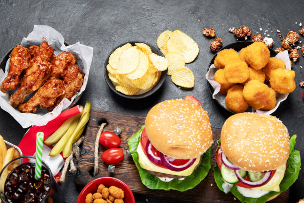 istock Various fast food products and drinks. 1412132891