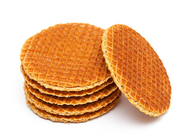 dutch waffles - stroopwafel stockfoto's en -beelden