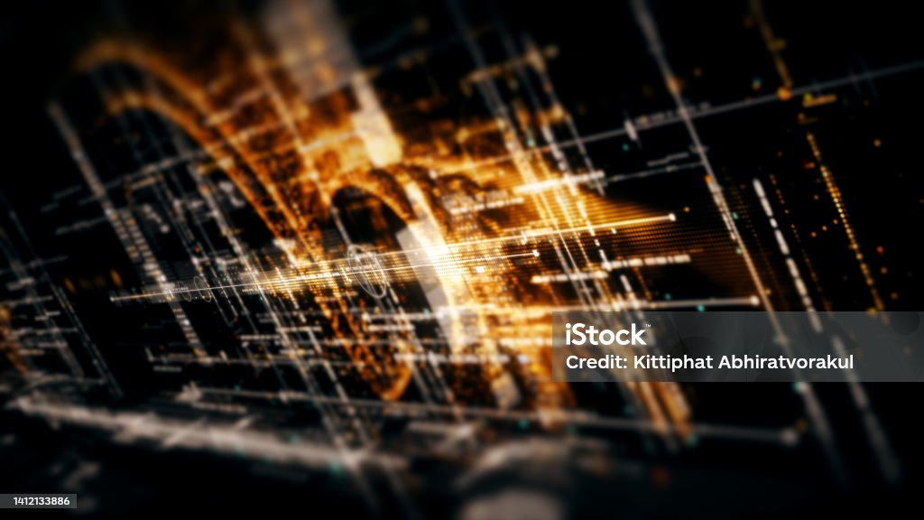 Matrix Simulation Background Futuristic Data Matrix Simulation Hud Background Stock Illustration ...