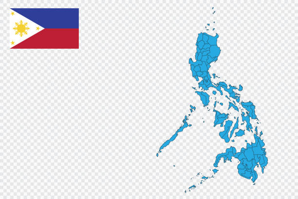 mapa i flaga filipin - philippines flag vector illustration and painting stock illustrations