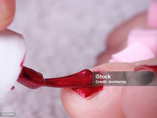 Female Feet Red Polished Nails Stock Photo - Download Image Now - Barefoot, Beautiful People, Beauty