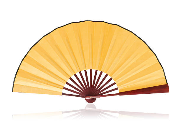 istock Chinese fan (Clipping path!) isolated on white background 141213871
