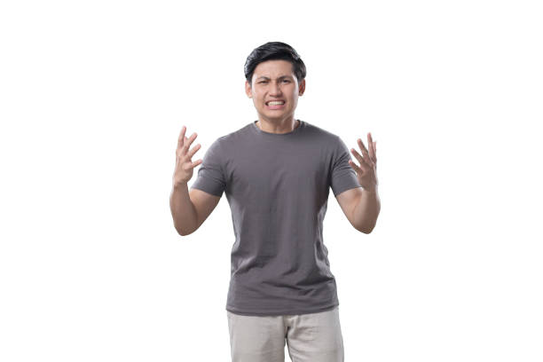 istock Indonesian Man on white Background looking frustrated 1412143066