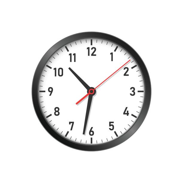 フラットスタイルの時計アイコンのイラスト。孤立した背景に顔ベクトルイラストを見る。時間アラームサインのビジネスコンセプト。 - 時計点のイラスト素材／クリップアート素材／マンガ素材／アイコン素材
