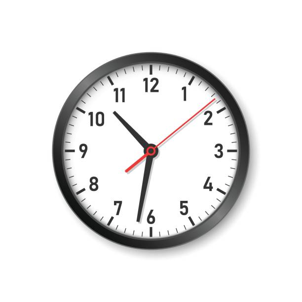 illustrazioni stock, clip art, cartoni animati e icone di tendenza di illustrazione dell'icona dell'orologio in stile piatto. guarda l'illustrazione vettoriale del volto su sfondo isolato. concetto di business del segno di allarme temporale. - alarm clock clock clock face time