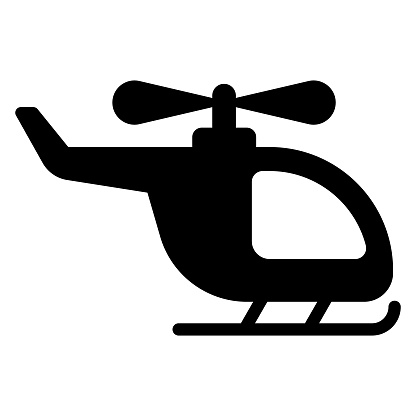 helicopter vector icon glyph style for Web and Mobile.