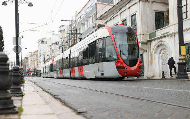 istock High speed modern tram train in city 1412153070