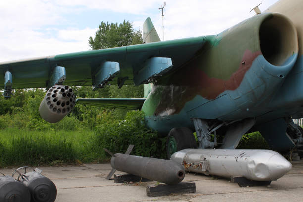 istock Aircraft Armament Near War Plane At Military Base 1412154286
