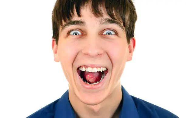 Cheerful Young Man Isolated on the White Background