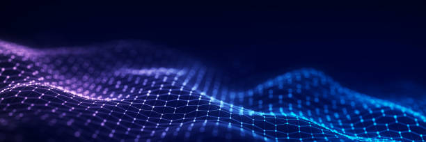 istock Technology hexagon dynamic wave. Futuristic honeycomb concept. Digital technology webflow. Big data visualization. 3D rendering. 1412155554