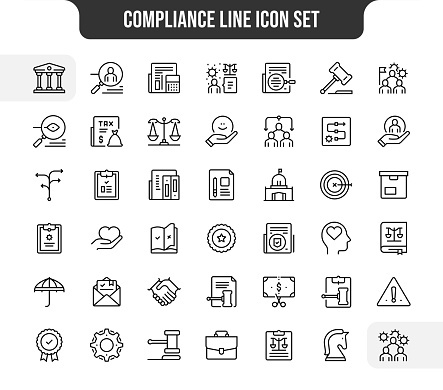42 Piece Compliance Line Icons