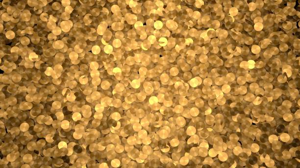 istock 3D render. Golden abstract background with coins. 1412157352