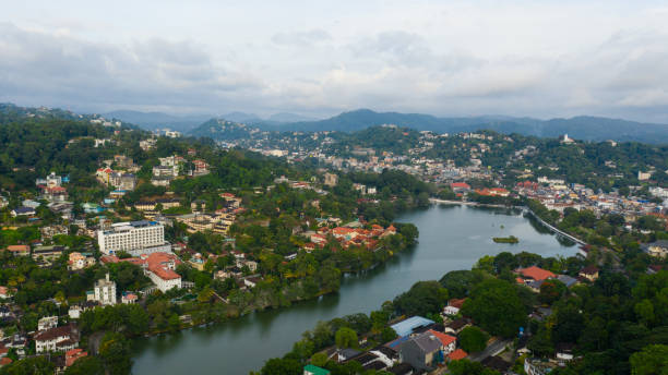 Top view of Kandy city in Sri Lanka. stock photo