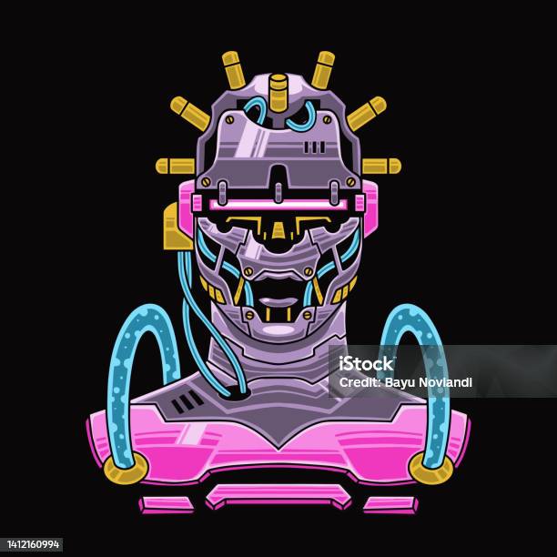 Cyborg Pattern Vector Cyberpunk Cyborg Premium Vector Stock Illustration - Download Image Now ...
