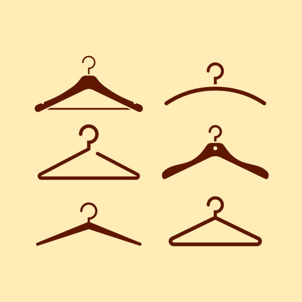 ilustrações, clipart, desenhos animados e ícones de ícone do vetor do gancho de revestimento - shirt button down shirt hanger clothing