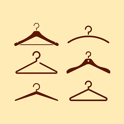 Coat hanger icons set, vector illustration