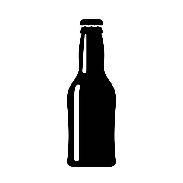 illustrazioni stock, clip art, cartoni animati e icone di tendenza di icona vettore bottiglia di birra - bottiglia di birra