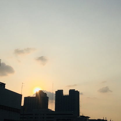 Sunset scene in the capital.