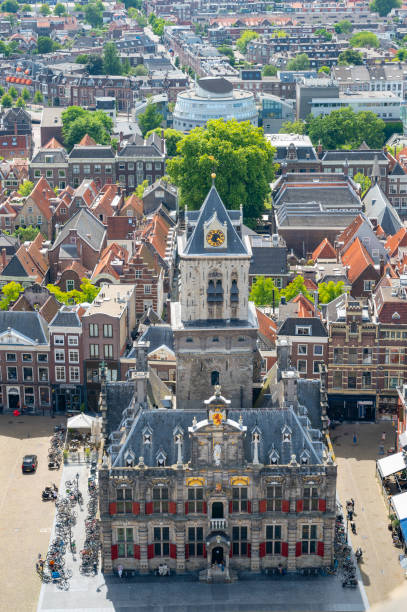 istock Delft City Hall seen from above during summer in Delft 1412174165