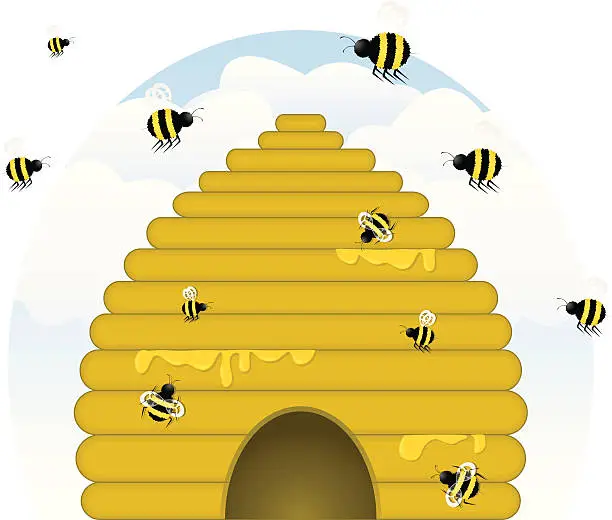 Vector illustration of "Buzzy" Beehive