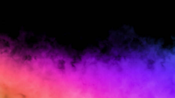 istock Futuristic purple smoke on a black background. 1412177897