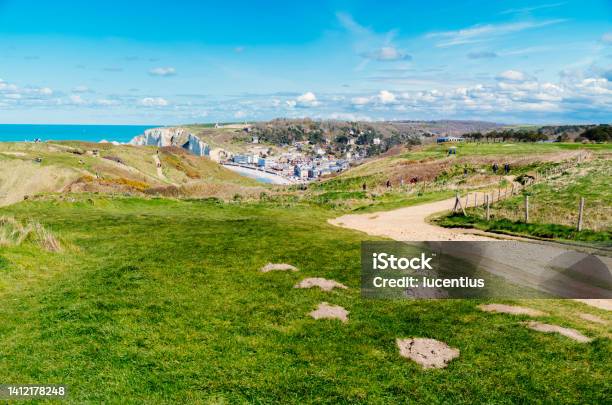 Etretat Normandy France Stock Photo - Download Image Now - Landscape - Scenery, Meadow, Normandy