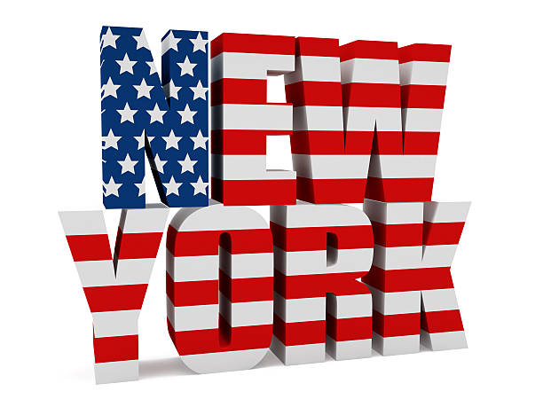 istock 3D NEW YORK with US Flag 141217981