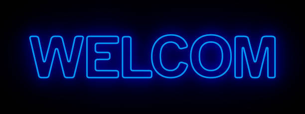 istock welcome on dark background. 3D illustration 1412179830