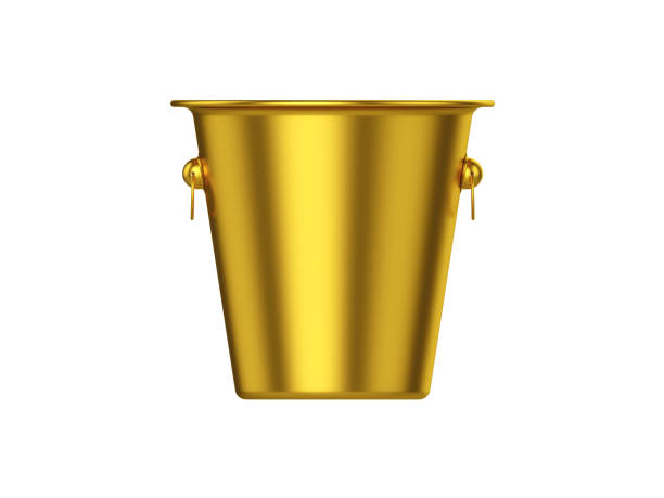 bucket isolato su sfondo bianco, rendering 3d - wine ice bucket wine bottle three dimensional shape foto e immagini stock