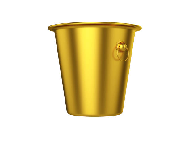 bucket isolato su sfondo bianco, rendering 3d - wine ice bucket wine bottle three dimensional shape foto e immagini stock