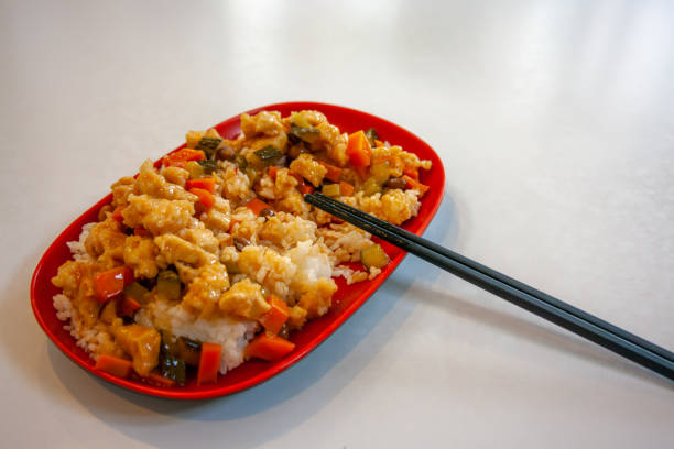 chicken and rice.Bento lunch box set