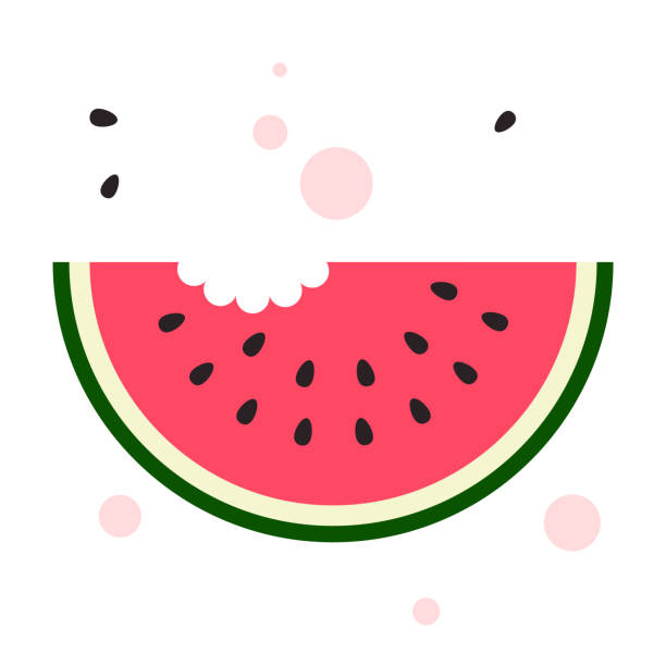 Bite Out Of Watermelon Illustration vector art illustration