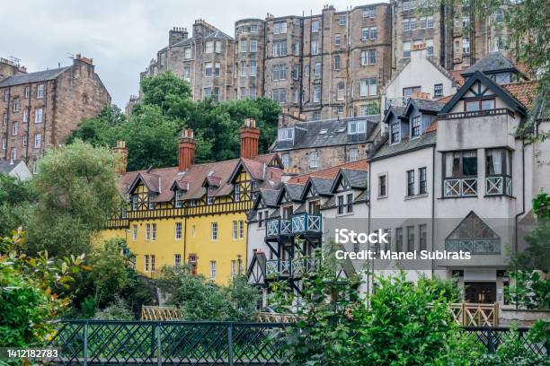 Edinburgh Houses And Streets Away From The Tourist Center Greyfriars Kirkyard The Graveyard Surrounding Greyfriars Kirk Stock Photo - Download Image Now